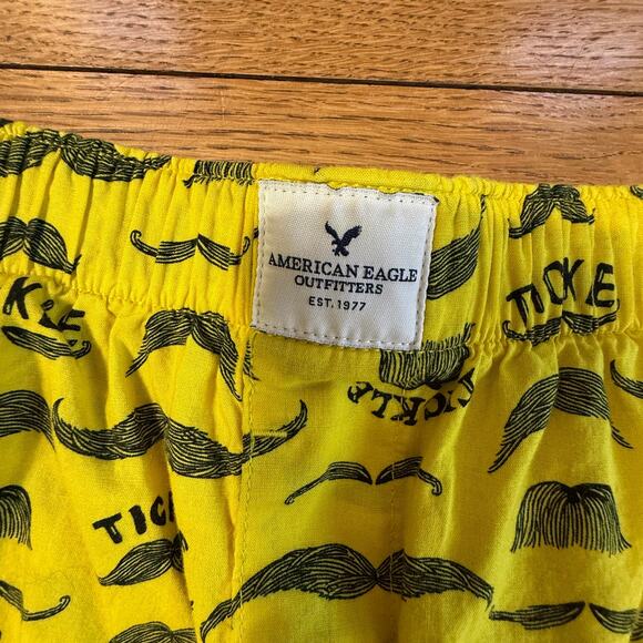 Novelty Print Mens Boxers SZ S American Eagle Funny Mustache Swim Lot of 2 Fun - Picture 8 of 9